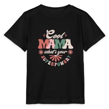 Coole Mama-Superkraft - Stanley/Stella Kinder T-Shirt MINI CREATOR  - Schwarz - Vorne - Mikhail (115cm)