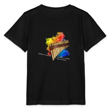 pan flute - Stanley/Stella MINI CREATOR Kids’ T-Shirt - black - Front - Mikhail (115cm)
