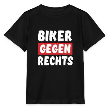 Biker Gegen Rechts - Rechts Nein Danke - Stanley/Stella Kinder T-Shirt MINI CREATOR  - Schwarz - Vorne - Mikhail (115cm)