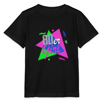 80er Girl - 80er Jahre - bunt + verrückt - retro - Stanley/Stella Kinder T-Shirt MINI CREATOR  - Schwarz - Vorne - Mikhail (115cm)