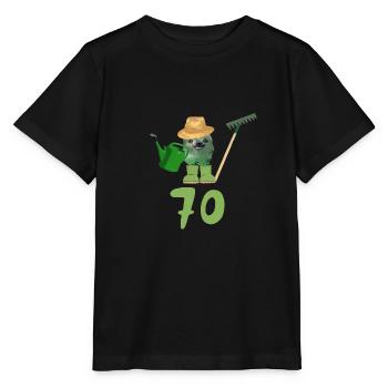 gärtner,geburtstag,70, faultier, rechen,giesskanne - Stanley/Stella Kinder T-Shirt MINI CREATOR  - Schwarz - Vorne - Mikhail (115cm)