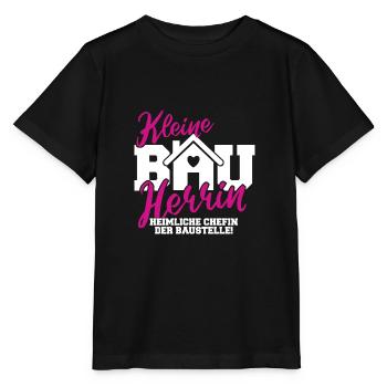 Kleine Bauherrin Spruch Baustelle Hausbau Mädchen - Stanley/Stella Kinder T-Shirt MINI CREATOR  - Schwarz - Vorne - Mikhail (115cm)