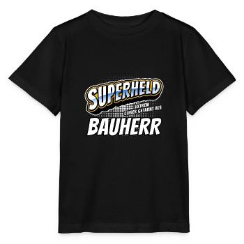 Superheld, clever getarnt als Bauherr - Stanley/Stella Kinder T-Shirt MINI CREATOR  - Schwarz - Vorne - Mikhail (115cm)