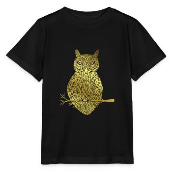 Hibou mandala or hibou or oiseau oiseau - T-shirt bio MINI CREATOR Stanley/Stella Enfant - noir - Devant - Mikhail (115cm)
