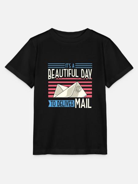 It's A Beautiful Day To Deliver Mail - Stanley/Stella Kinder T-Shirt MINI CREATOR  - Schwarz