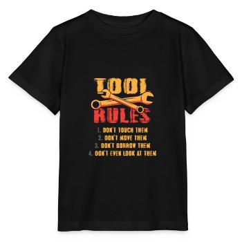 Funny Tools Rules Toolmaker Mechanic - Stanley/Stella MINI CREATOR Kids’ T-Shirt - black - Front - Mikhail (115cm)