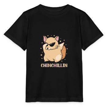 Chinchillin Funny Chinchilla Pet Lover - Stanley/Stella MINI CREATOR Kids’ T-Shirt - black - Front - Mikhail (115cm)