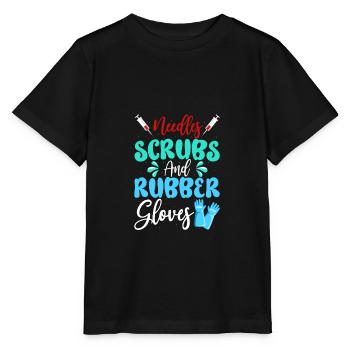 Aiguilles Frotte Gants en caoutchouc Phlébotomiste Infirmière - T-shirt bio MINI CREATOR Stanley/Stella Enfant - noir - Devant - Mikhail (115cm)