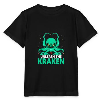 Libérez l’animal monstre marin Kraken - T-shirt bio MINI CREATOR Stanley/Stella Enfant - noir - Devant - Mikhail (115cm)