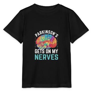La maladie de Parkinson me met sur les nerfs Maladie de Parkinson - T-shirt bio MINI CREATOR Stanley/Stella Enfant - noir - Devant - Mikhail (115cm)