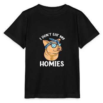 Je ne mange pas mes homies végétalien végétarien amour animal - T-shirt bio MINI CREATOR Stanley/Stella Enfant - noir - Devant - Mikhail (115cm)