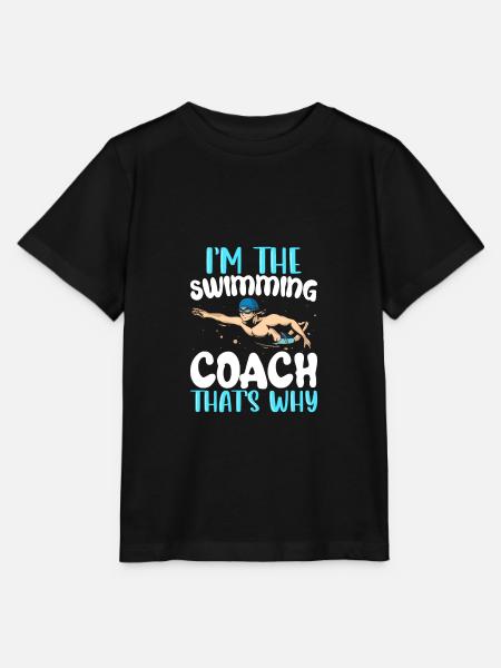 Soy el entrenador de natación Funny Swim Coach - Camiseta para niños MINI CREATOR de Stanley/Stella - negro