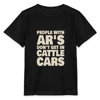 Les personnes atteintes de RA ne montent pas dans les wagons à bestiaux - T-shirt bio MINI CREATOR Stanley/Stella Enfant - noir - Devant - Mikhail (115cm)