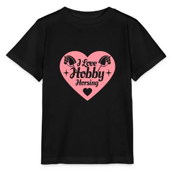 J’aime Hobby Horsing - Coeur - Hobby - T-shirt bio MINI CREATOR Stanley/Stella Enfant - noir - Devant - Mikhail (115cm)