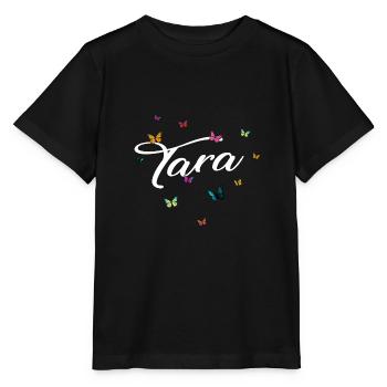 TARA - Nom de fille avec des papillons colorés - T-shirt bio MINI CREATOR Stanley/Stella Enfant - noir - Devant - Mikhail (115cm)