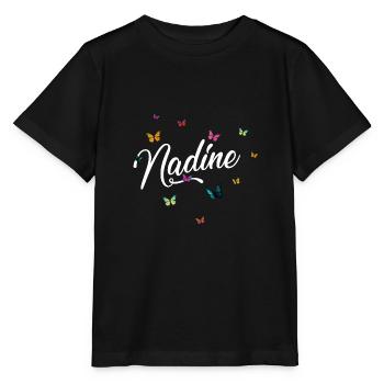 NADINE - Nom de fille avec des papillons colorés - T-shirt bio MINI CREATOR Stanley/Stella Enfant - noir - Devant - Mikhail (115cm)
