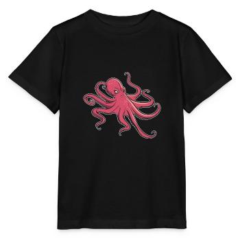 Ich mag Oktopus - acht Tentakel - Tintenfisch - Stanley/Stella Kinder T-Shirt MINI CREATOR  - Schwarz - Vorne - Mikhail (115cm)