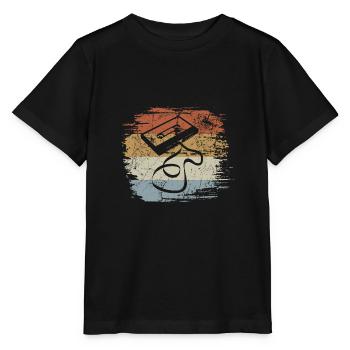 Kassette - Mixtape Audiokassette Magnetband retro - Stanley/Stella Kinder T-Shirt MINI CREATOR  - Schwarz - Vorne - Mikhail (115cm)