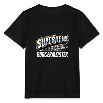 Superheld, clever getarnt als Bürgermeister - Stanley/Stella Kinder T-Shirt MINI CREATOR  - Schwarz - Vorne - Mikhail (115cm)