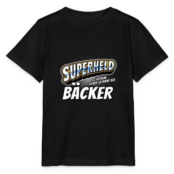 Superheld, clever getarnt als Bäcker - Stanley/Stella Kinder T-Shirt MINI CREATOR  - Schwarz - Vorne - Mikhail (115cm)