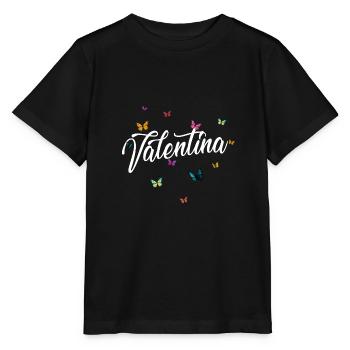 VALENTINA - Nom de la fille et papillons colorés - T-shirt bio MINI CREATOR Stanley/Stella Enfant - noir - Devant - Mikhail (115cm)