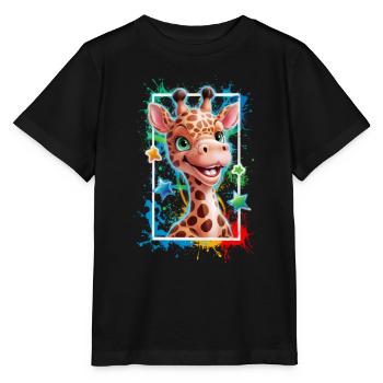 Graffiti de girafe - T-shirt bio MINI CREATOR Stanley/Stella Enfant - noir - Devant - Mikhail (115cm)