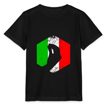 Italienische Flagge mit typischer Handgeste - Stanley/Stella Kinder T-Shirt MINI CREATOR  - Schwarz - Vorne - Mikhail (115cm)