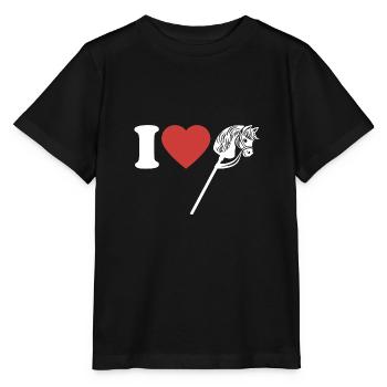 J’aime hobby cheval - Coeur - Hobby - T-shirt bio MINI CREATOR Stanley/Stella Enfant - noir - Devant - Mikhail (115cm)