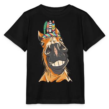 Wilder Westen Westernpferd Pferde Pferd Gaul Ross - Stanley/Stella Kinder T-Shirt MINI CREATOR  - Schwarz - Vorne - Mikhail (115cm)