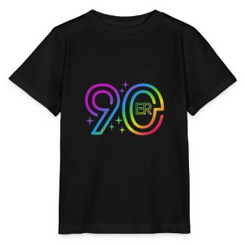90er Jahre - bunter Regenbogen - retro - Stanley/Stella Kinder T-Shirt MINI CREATOR  - Schwarz - Vorne - Mikhail (115cm)