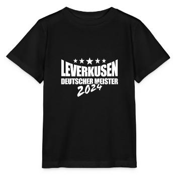 Leverkusen - Deutscher Meister 2024 - Stanley/Stella Kinder T-Shirt MINI CREATOR  - Schwarz - Vorne - Mikhail (115cm)
