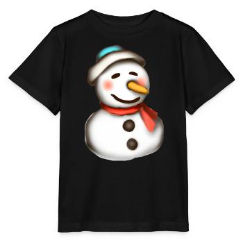 Colorful snowman in the blaze of lights - Stanley/Stella MINI CREATOR Kids’ T-Shirt - black - Front - Mikhail (115cm)