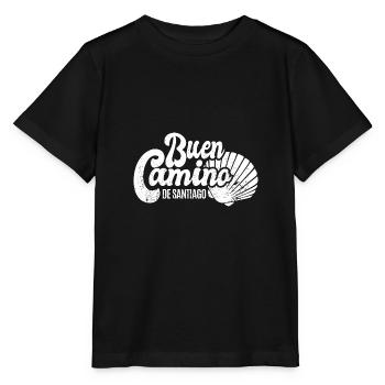 Buen Camino - Camino de Santiago - Pilgrimage - Santiago - Stanley/Stella MINI CREATOR Kids’ T-Shirt - black - Front - Mikhail (115cm)