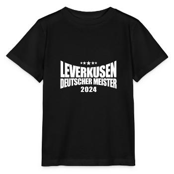 Leverkusen - Deutscher Meister 2024 - Stanley/Stella Kinder T-Shirt MINI CREATOR  - Schwarz - Vorne - Mikhail (115cm)
