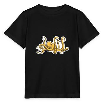 Böser Oktopus - acht Tentakel - Tintenfisch - Stanley/Stella Kinder T-Shirt MINI CREATOR  - Schwarz - Vorne - Mikhail (115cm)