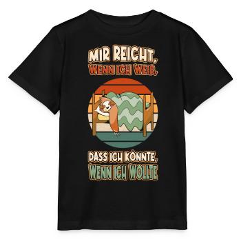 Faultier Chillen Faul Müde Lustlos Spruch Lustig - Stanley/Stella Kinder T-Shirt MINI CREATOR  - Schwarz - Vorne - Mikhail (115cm)