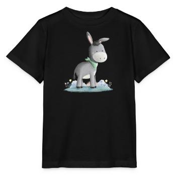 Kleines Eselchen - Stanley/Stella Kinder T-Shirt MINI CREATOR  - Schwarz - Vorne - Mikhail (115cm)