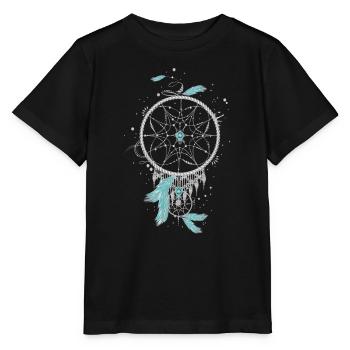 Ethno filigrane attrape-rêves en argent couleurs - T-shirt bio MINI CREATOR Stanley/Stella Enfant - noir - Devant - Mikhail (115cm)