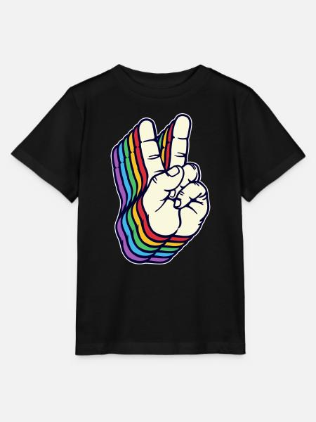 Weltfrieden Friedenszeichen Freiheit Menschheit - Stanley/Stella Kinder T-Shirt MINI CREATOR - Schwarz