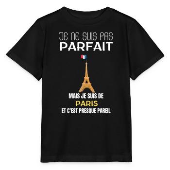 Je ne suis pas parfait Paris - T-shirt bio MINI CREATOR Stanley/Stella Enfant - noir - Devant - Mikhail (115cm)