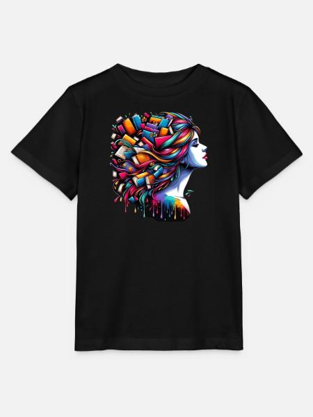 Just a girl who loves books Print Woman - Stanley/Stella Kinder T-Shirt MINI CREATOR  - Schwarz