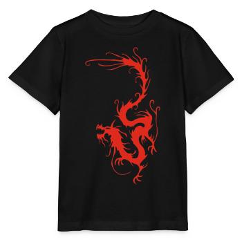 Dragon de fumée rouge - T-shirt bio MINI CREATOR Stanley/Stella Enfant - noir - Devant - Mikhail (115cm)
