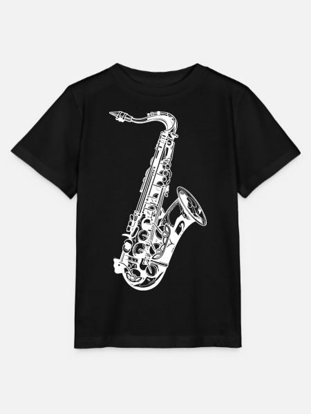 Saxophon Skizze - Stanley/Stella Kinder T-Shirt MINI CREATOR - Schwarz