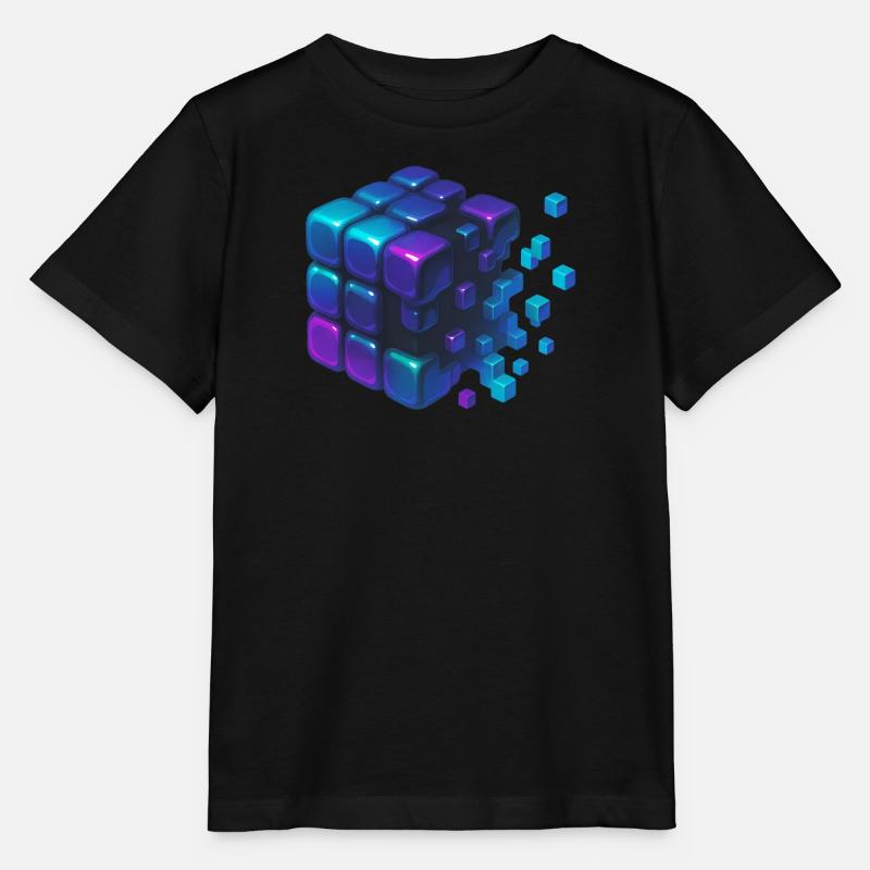 Digital Cube Explosion - Stanley/Stella Kinder T-Shirt MINI CREATOR  - Schwarz