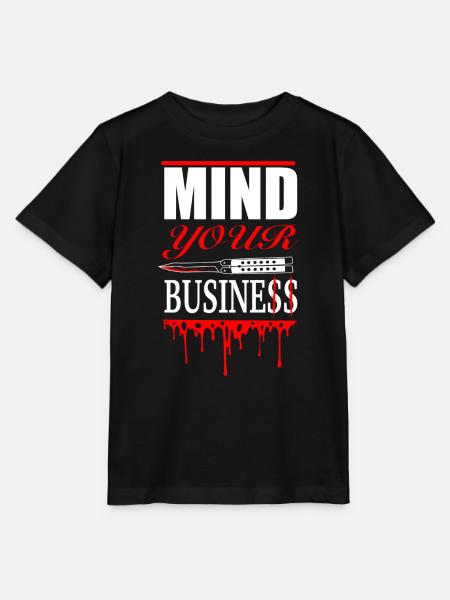 Kümmern Sie sich um Ihr Geschäft – Bold Knife Design - Stanley/Stella Kinder T-Shirt MINI CREATOR - Schwarz