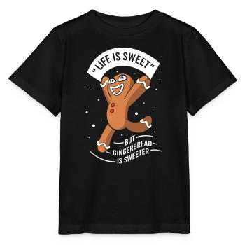 Gingerbread Christmas Gingerbread Man Gingerbread - Stanley/Stella MINI CREATOR Kids’ T-Shirt - black - Front - Mikhail (115cm)