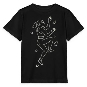 Bouldering Silhouette | Minimalist climber - Stanley/Stella MINI CREATOR Kids’ T-Shirt - black - Front - Mikhail (115cm)