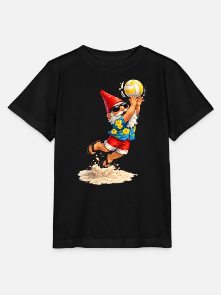Gartenzwerg beim Strandvolleyball im Sommer  - Stanley/Stella Kinder T-Shirt MINI CREATOR  - Schwarz