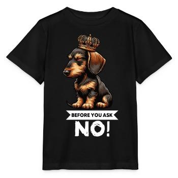 Avant de demander teckel à poils forts teckel - T-shirt bio MINI CREATOR Stanley/Stella Enfant - noir - Devant - Mikhail (115cm)