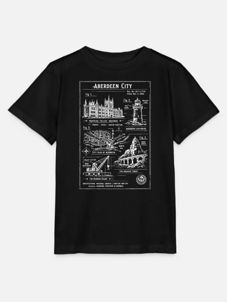 Aberdeen City Skyline Blueprint - Stanley/Stella Kinder T-Shirt MINI CREATOR - Schwarz